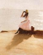 Philip Wilson Steer Young woman on the Beach France oil painting artist